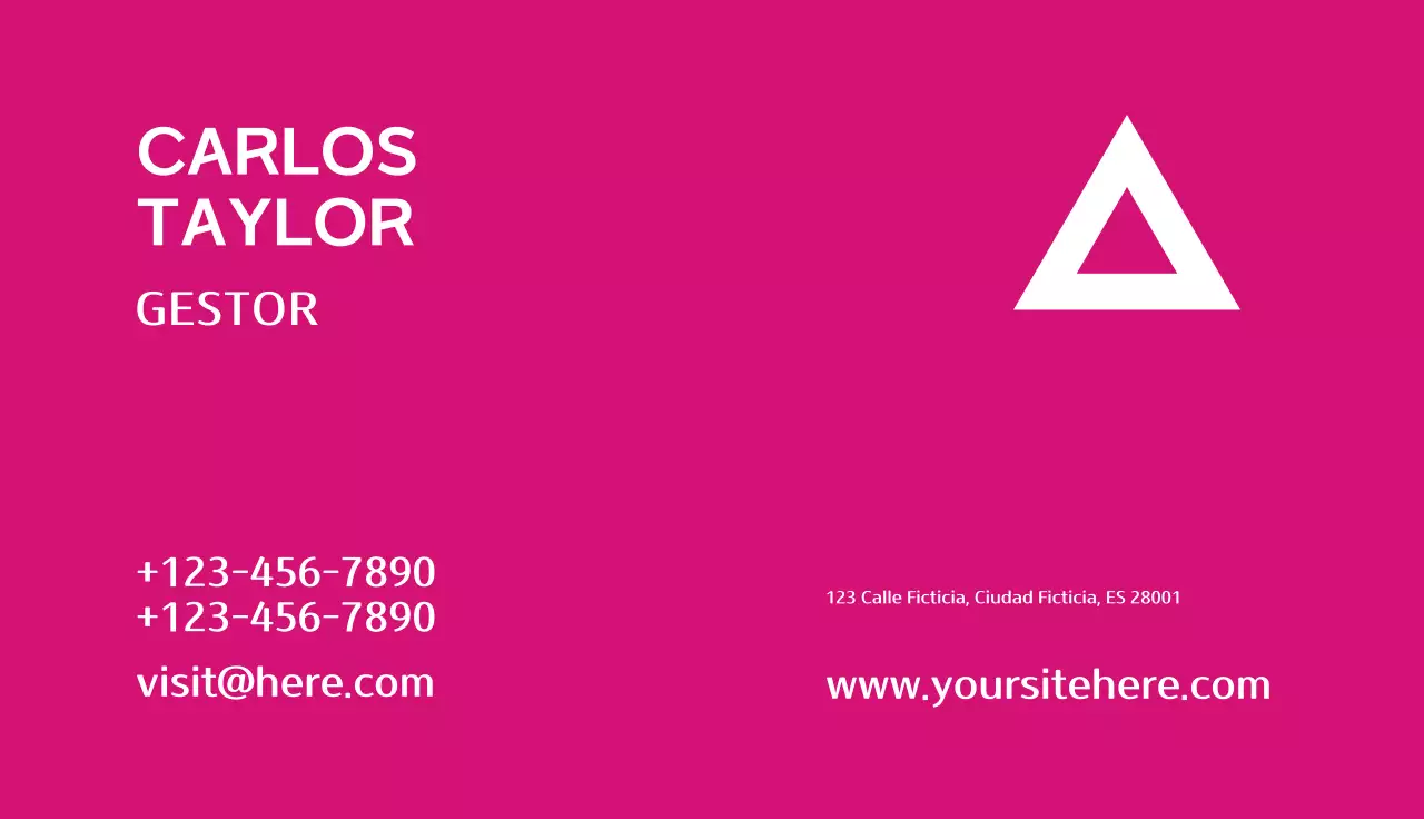 tarjeta de visita moderna rosa