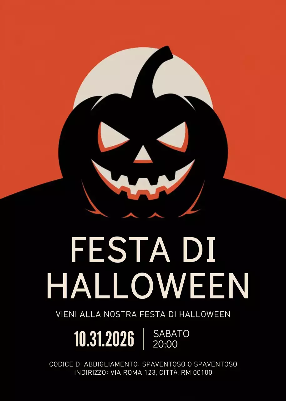 Invito di Halloween retrò arancione
