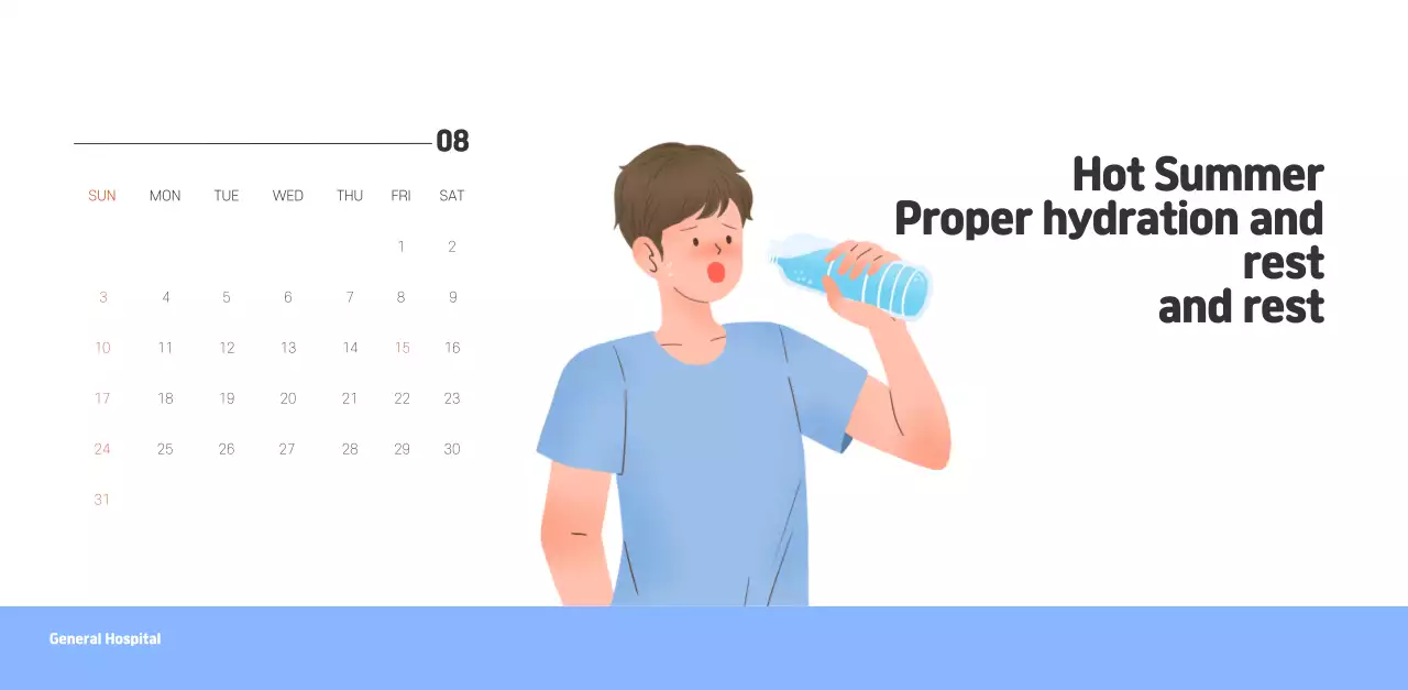 A holiday hospital with health and family themed illustrations and colorful accents