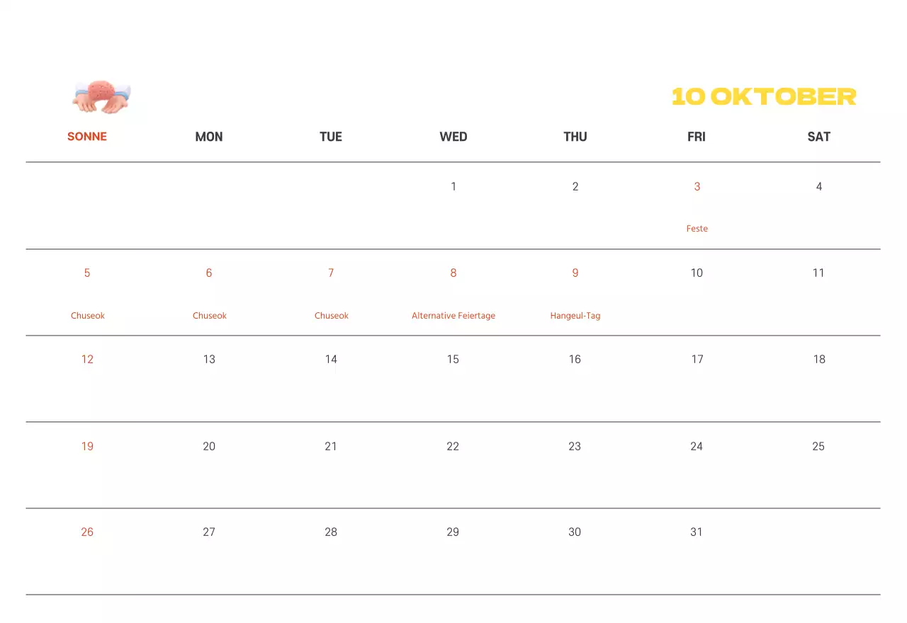 Ein festliches Krankenhaus mit Illustrationen zum Thema Gesundheit und Familie und farbenfrohen Akzenten