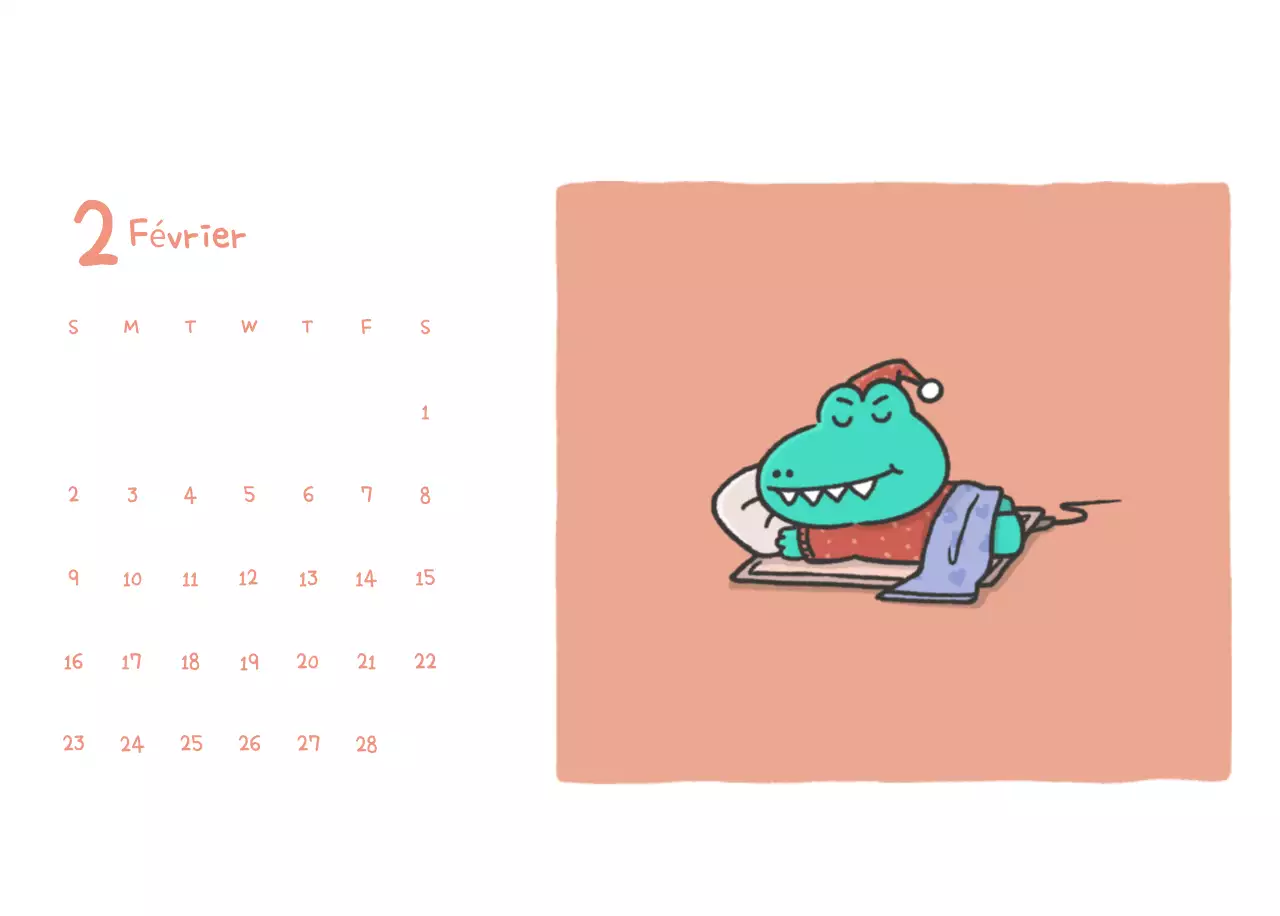 Un calendrier avec un concept d'illustration Ago mignon