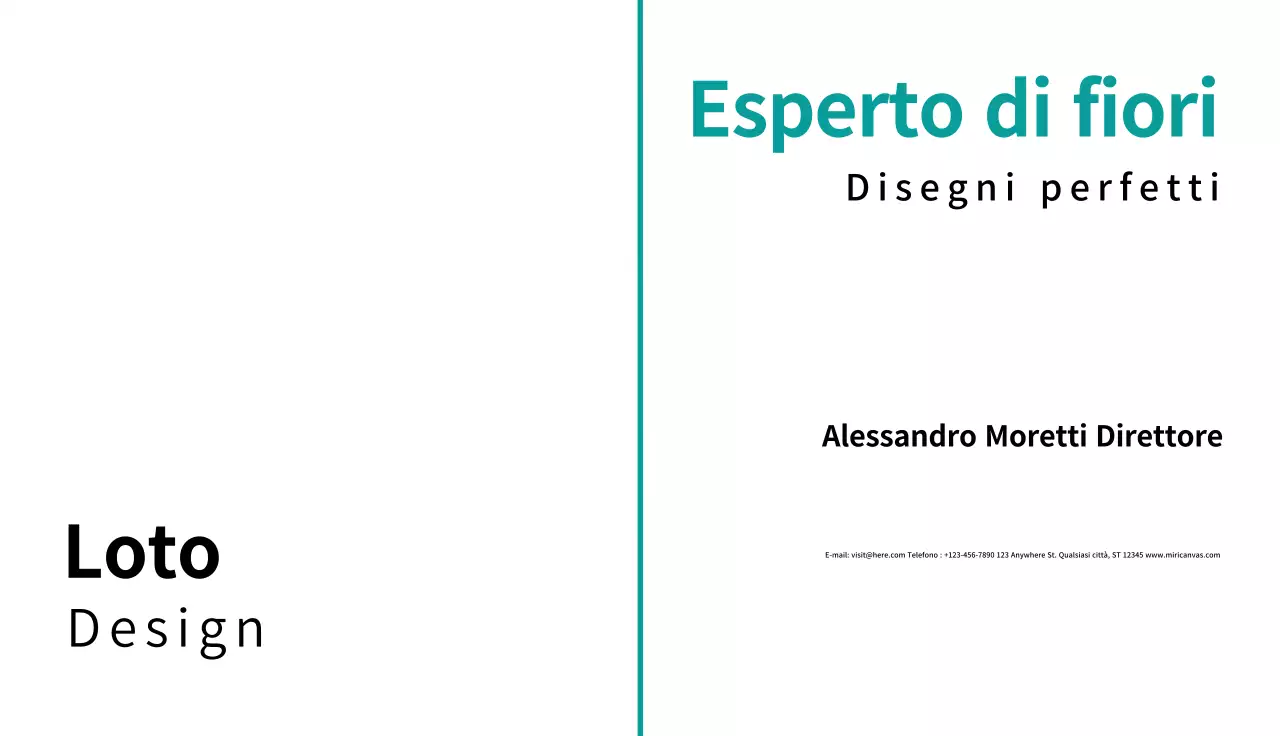 biglietto da visita minimalista verde acqua