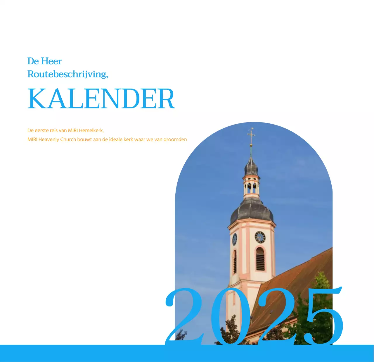 Blauw modern concept kerkkalender