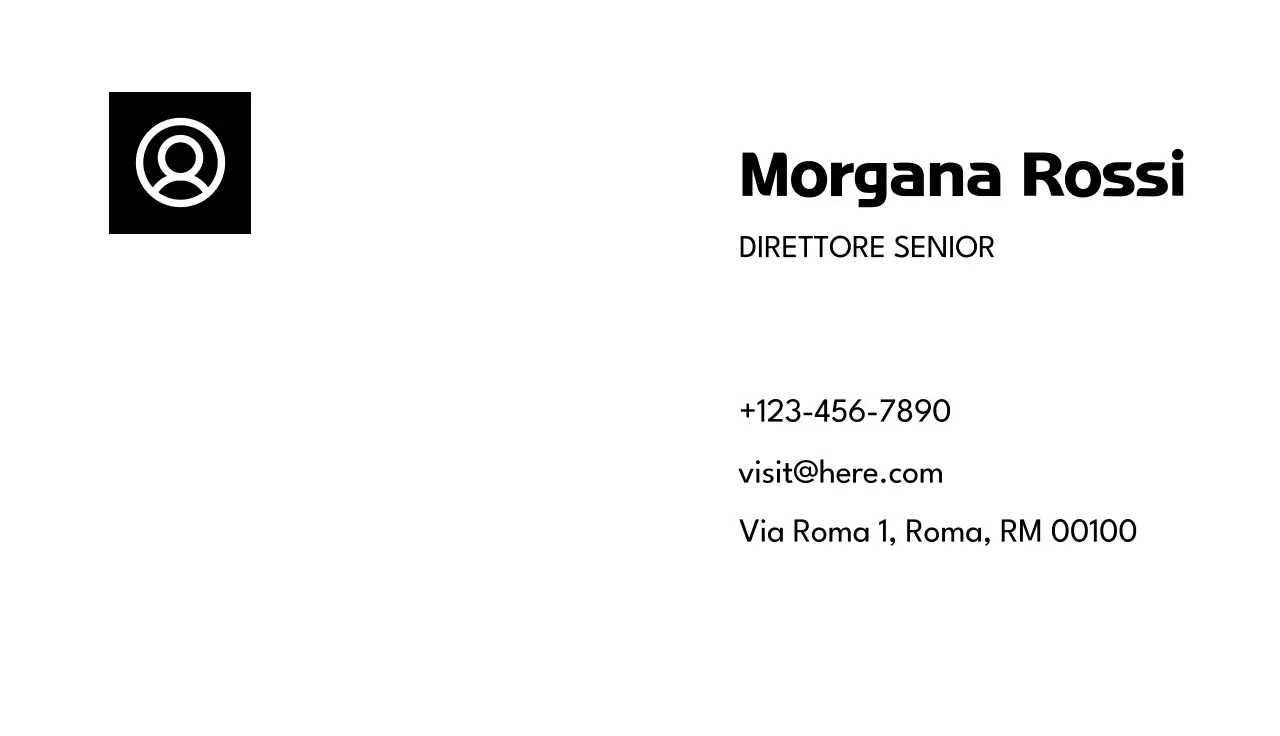 biglietto da visita minimalista nero