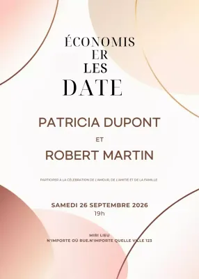 Invitation de mariage beige rose style élégant