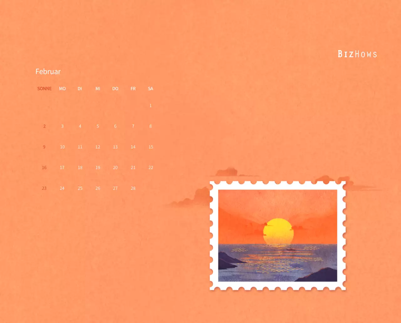 Neujahrskalender mit warmen Illustrationen