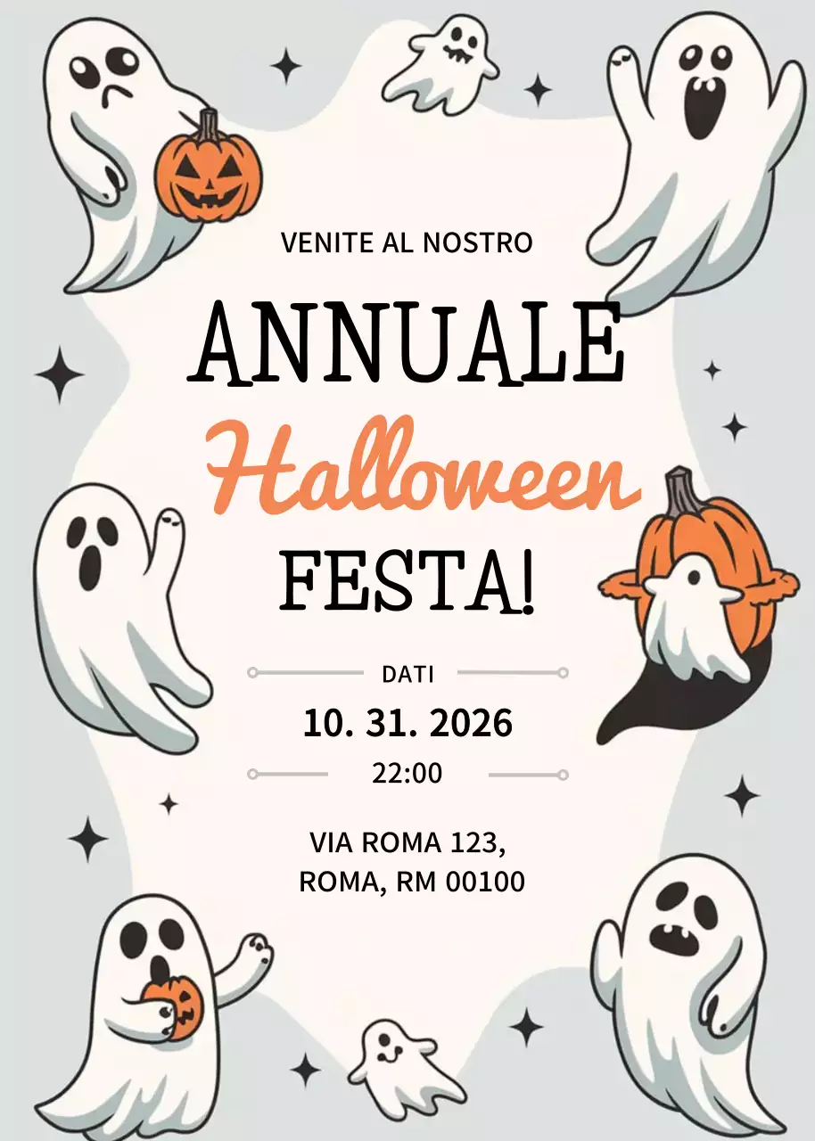 Invito di Halloween retrò arancione