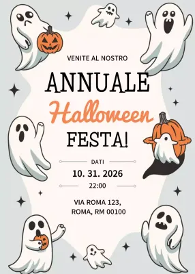 Invito di Halloween retrò arancione