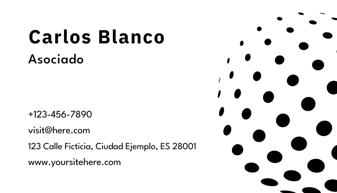 Diseño minimalista de tarjeta de visita negra