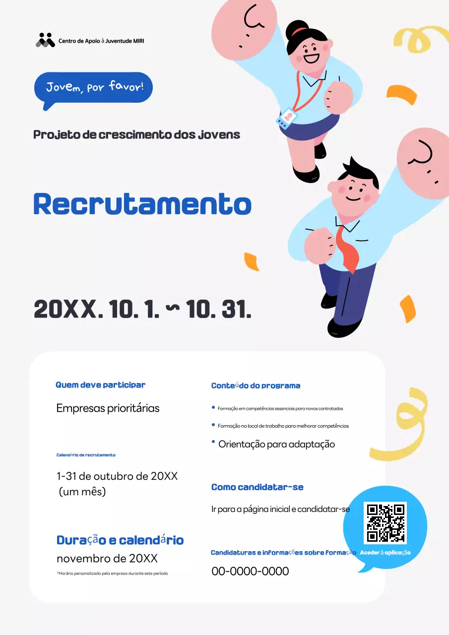 Recrutamento de Jovens Simples Azuis