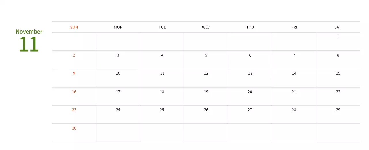 New Year's calendar with a warm, illustrated feel