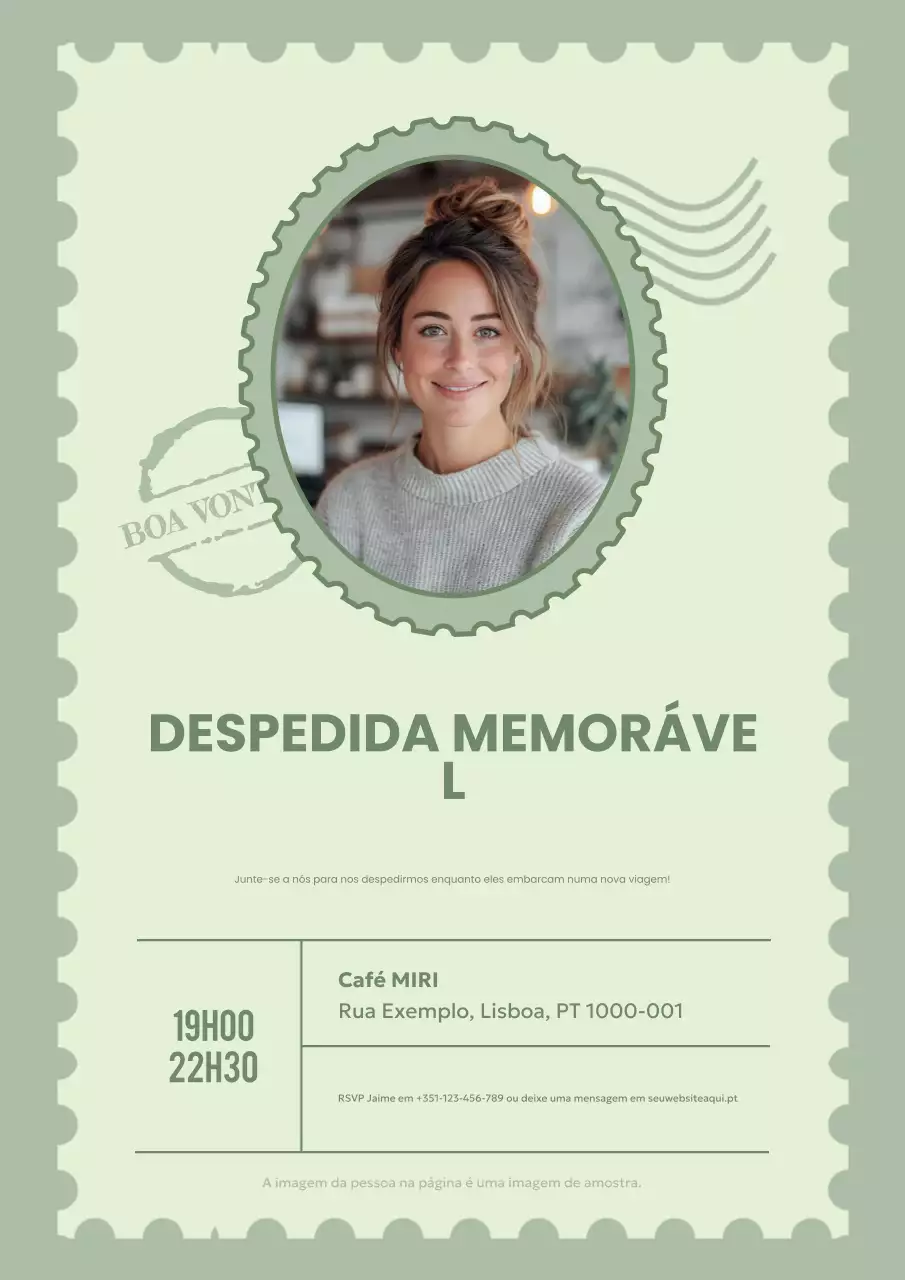 convite de despedida sage modern