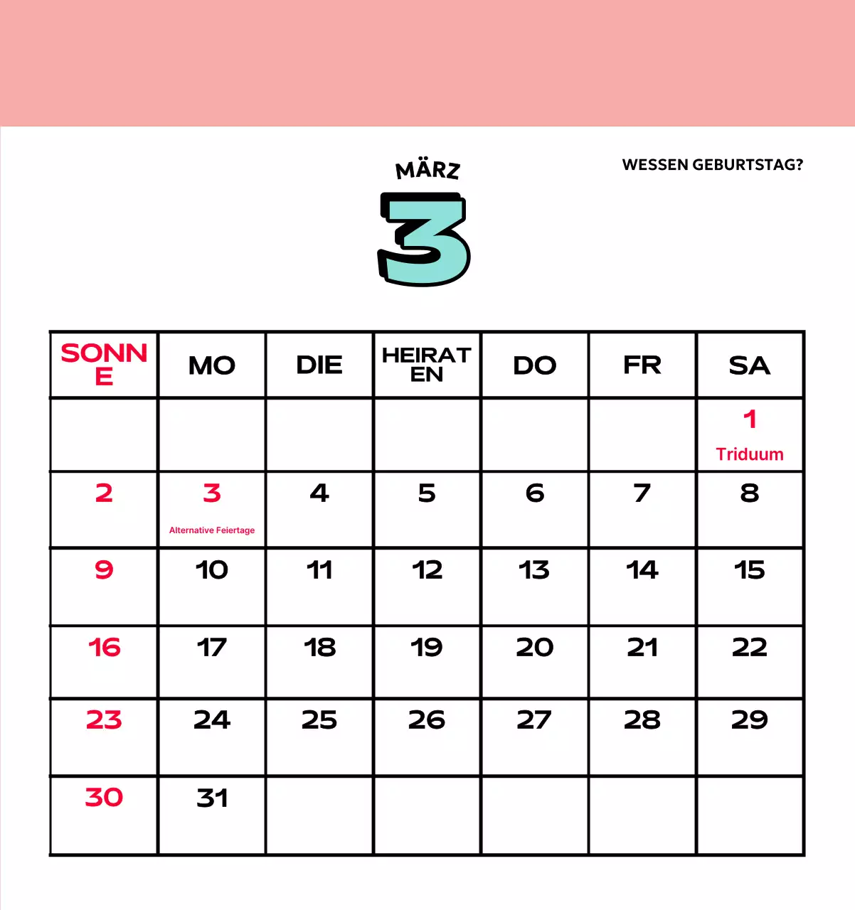 Bunte Kalender mit einer Vielzahl von Retro-Illustrationen