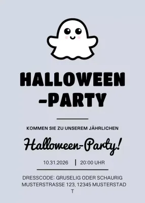 Graue einfache Halloween-Einladung