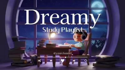 Blue Aesthetic Study Playlist Vlog YouTube Thumbnail