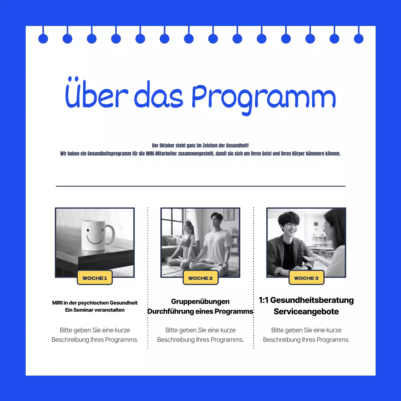 Werben Sie in Blau für die Gesundheitskampagne Ihres Unternehmens.