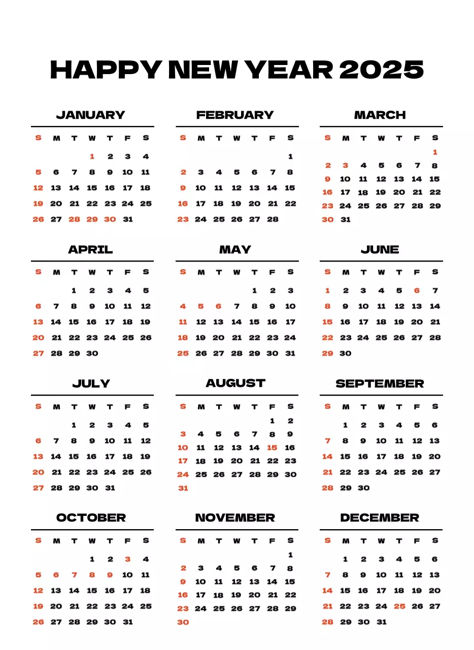 Kalender bersih foto langit