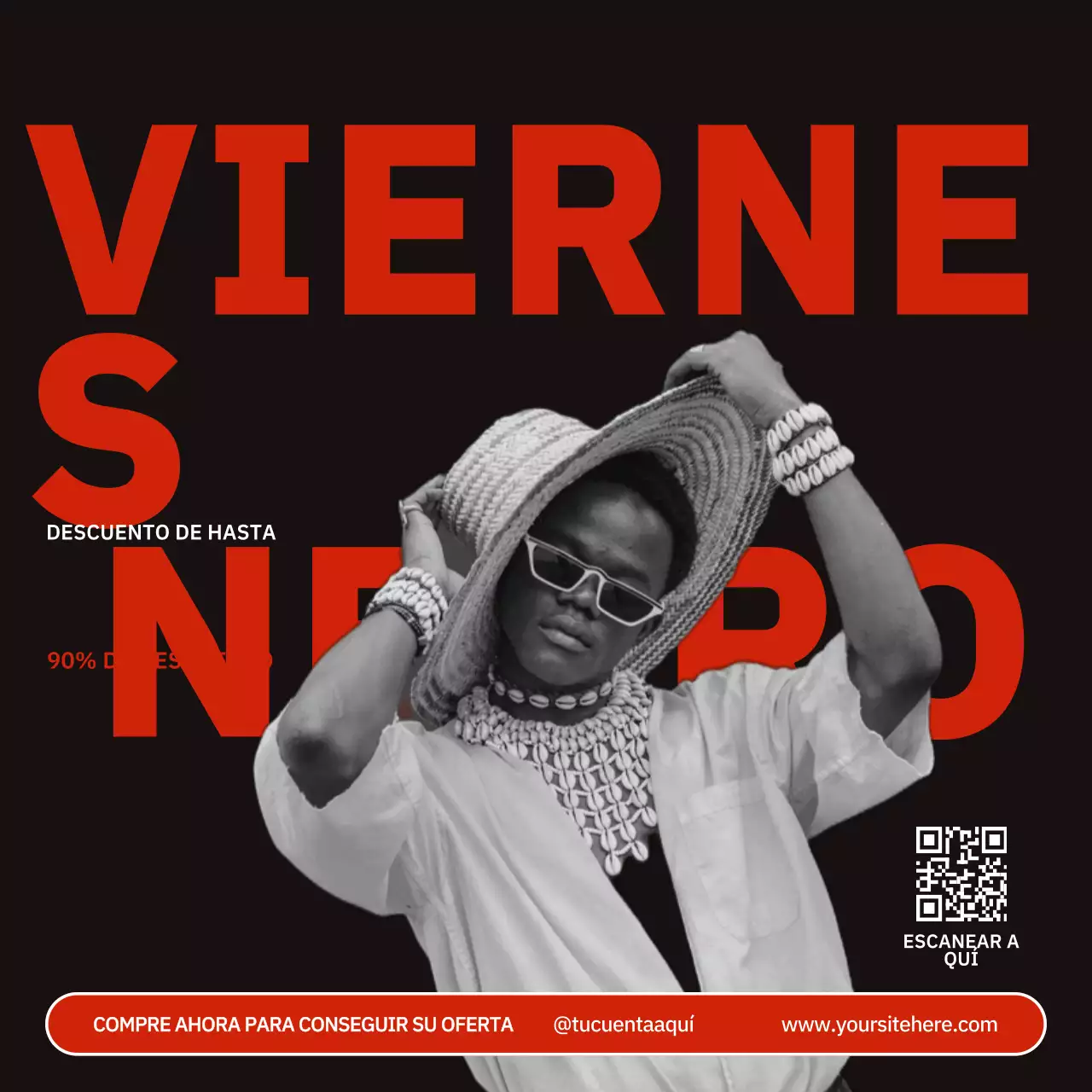 Black and Red Bold Modern Fashion Black Friday Promotion Instagram Post