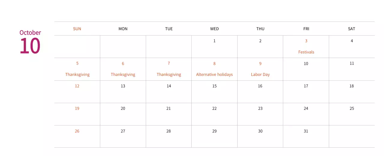 New Year's calendar with a warm, illustrated feel