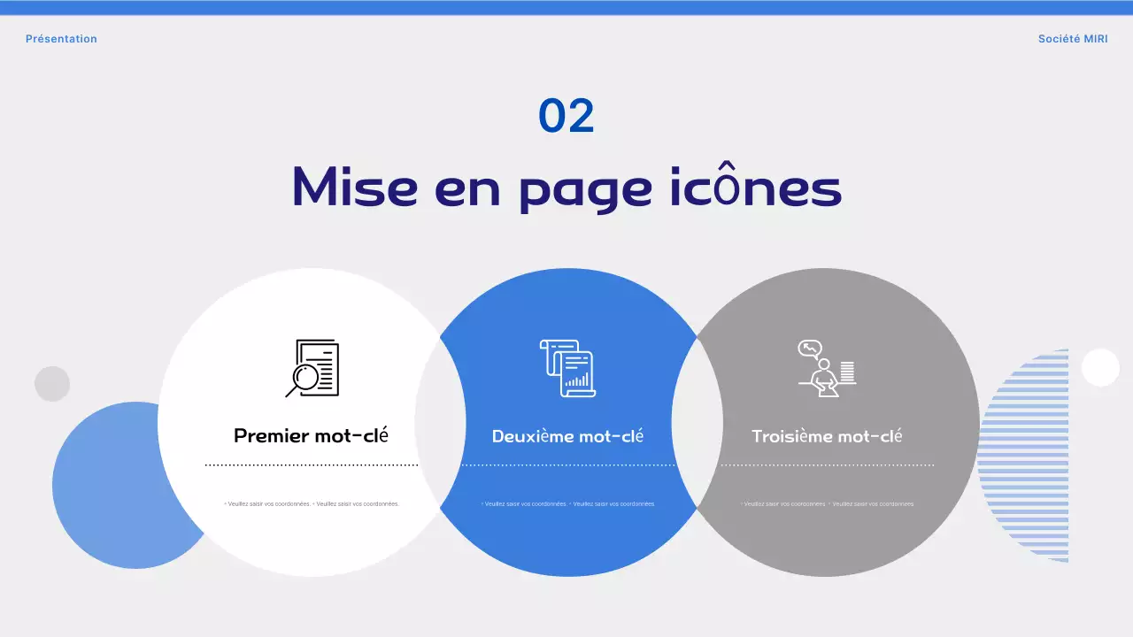 Proposition avec des formes simples sur fond bleu