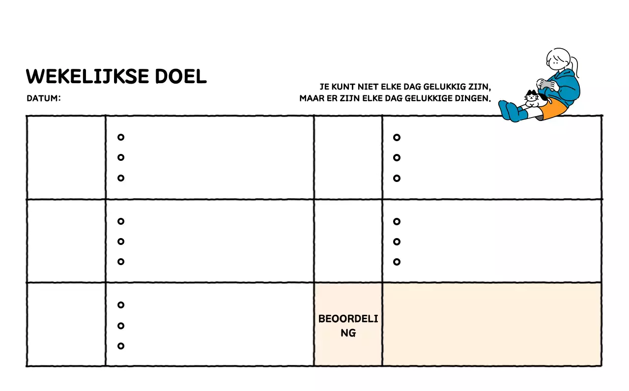 Geïllustreerde kalender met een mooie lijnstijl