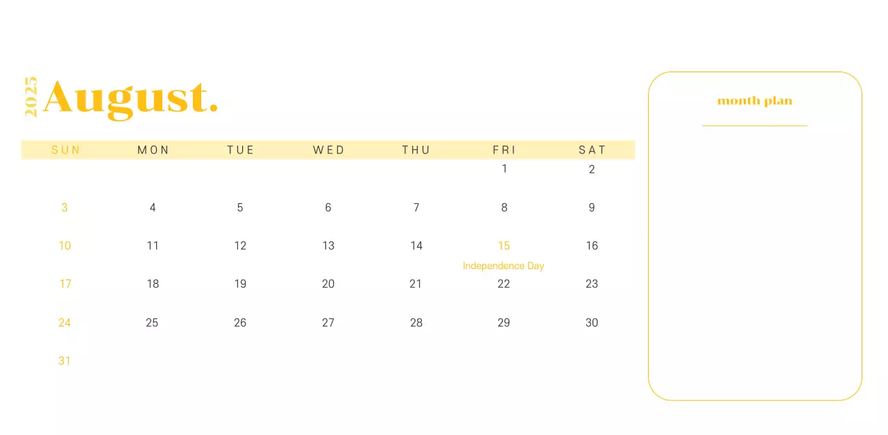 Calendar with youth illustrations on a yellow-green background