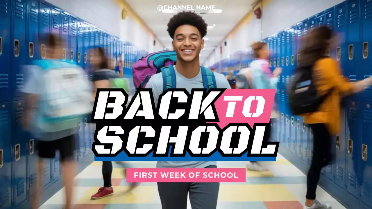 Blue Trendy School Announcement YouTube Thumbnail