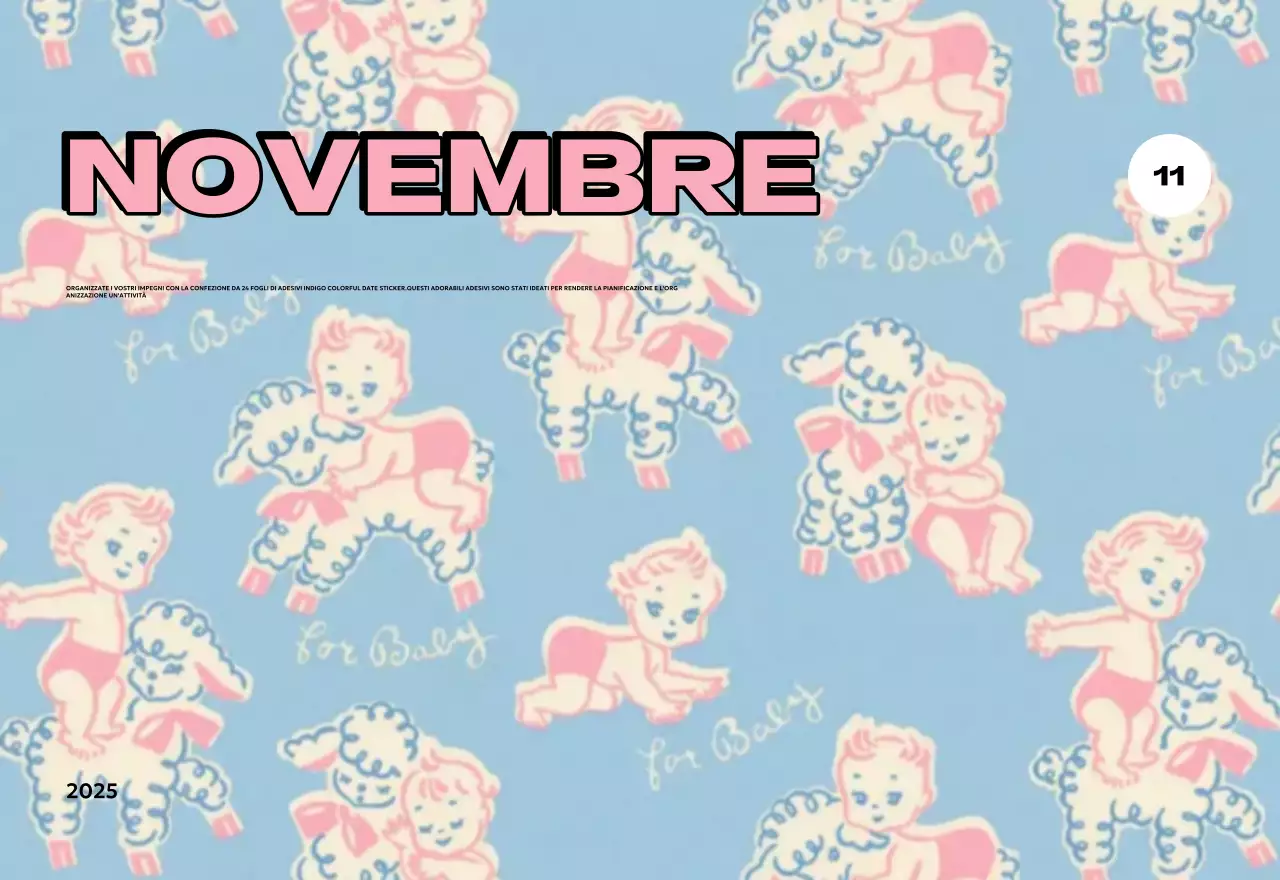 Calendari colorati con una varietà di illustrazioni retrò