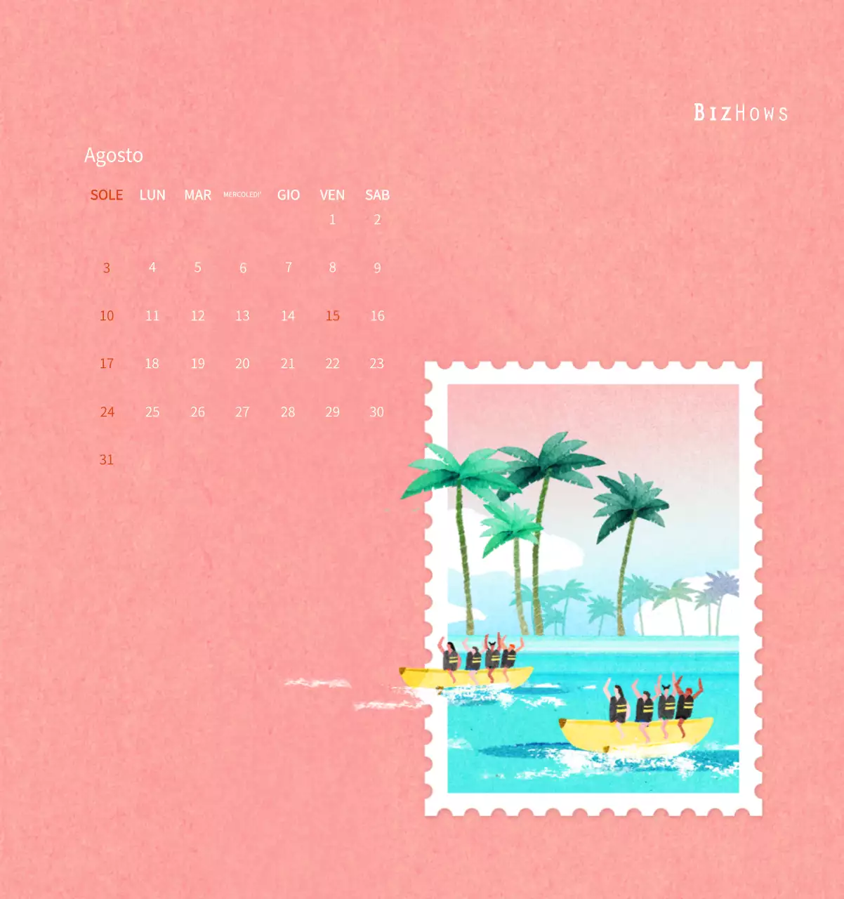 Calendario di Capodanno con una calda illustrazione