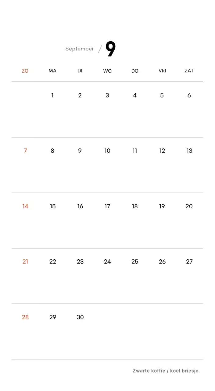 Eenvoudige bureaukalender met koffiefoto's voor cafés in witte tinten