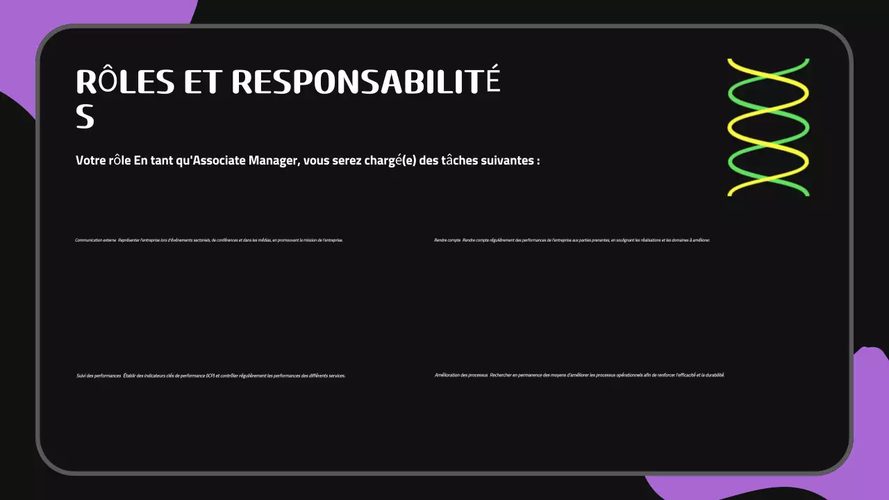 Présentation sur l'intégration des nouveaux employés - noir violet mignon