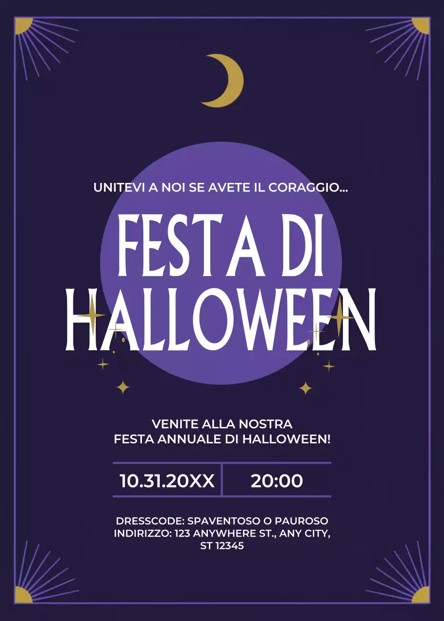 invito di Halloween retrò viola