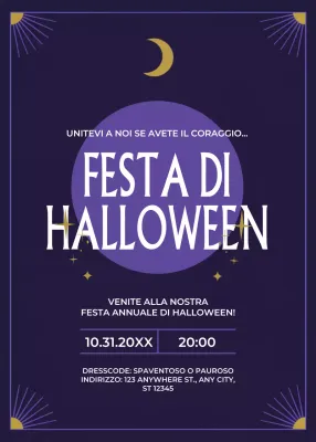 invito di Halloween retrò viola