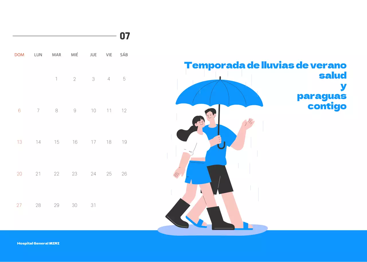 Un hospital festivo con ilustraciones de temática sanitaria y familiar y acentos de color