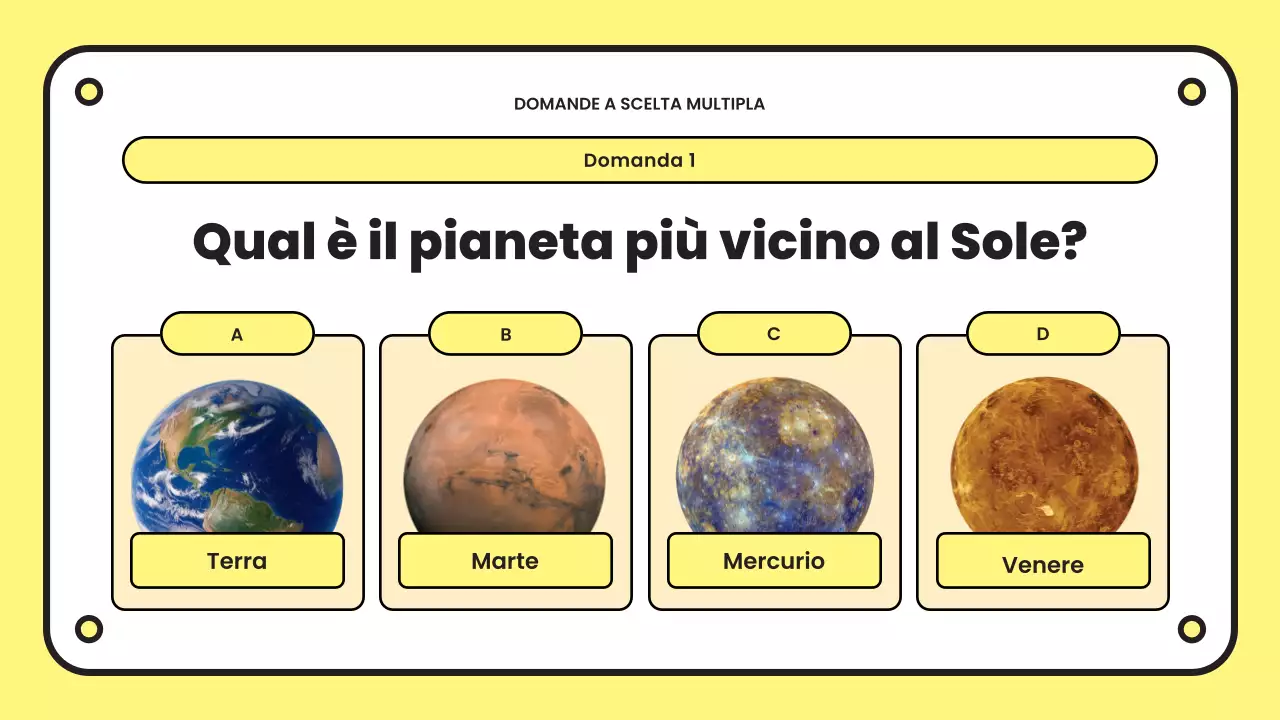 giallo semplice presentazione del quiz
