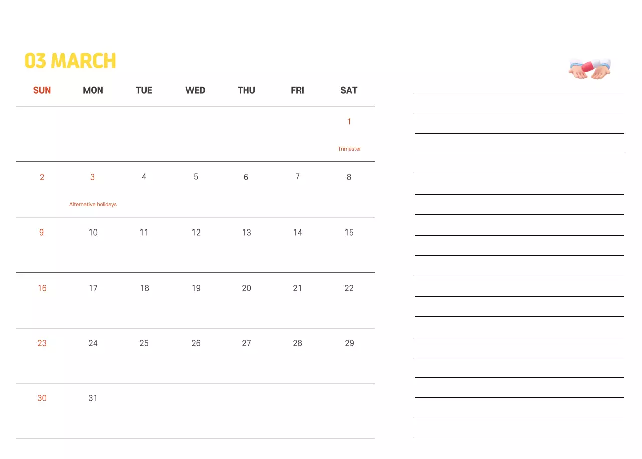 A holiday hospital with health and family themed illustrations and colorful accents