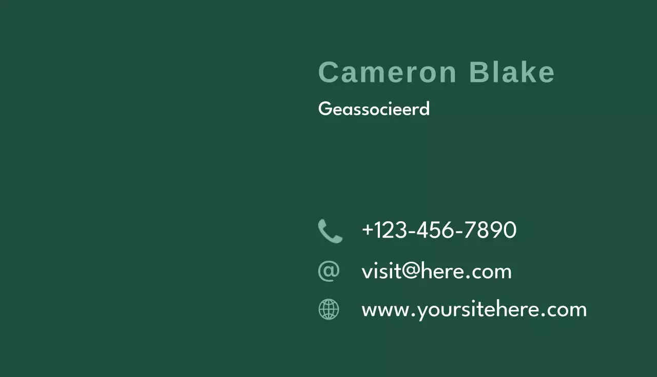 groen minimaal visitekaartje