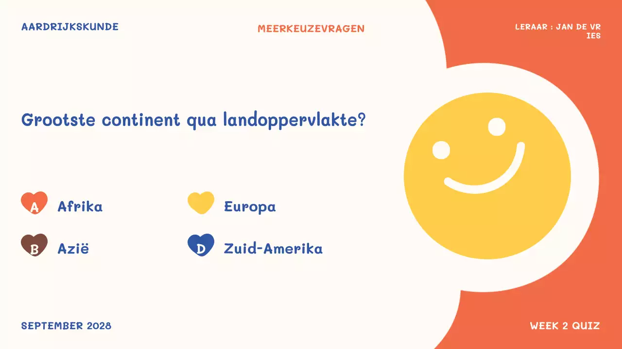 oranje ludiek schoolevenement quiz tijd presentatie