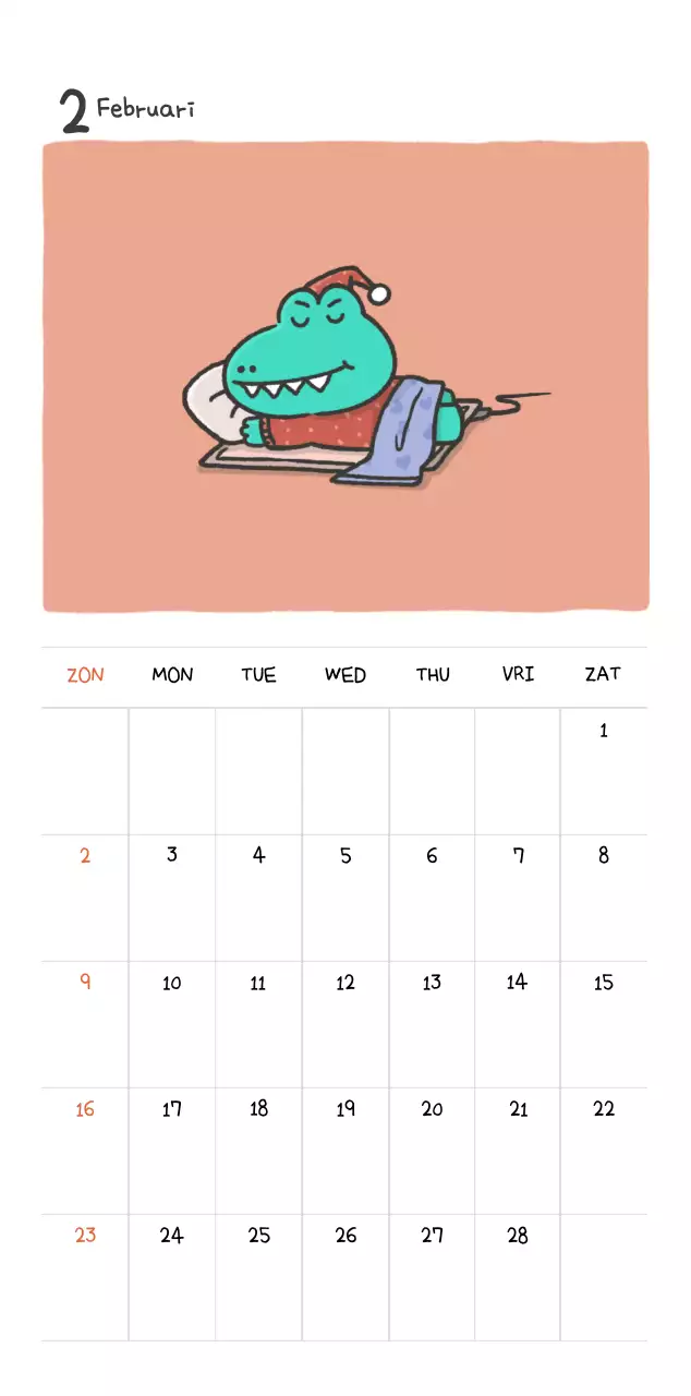 Een kalender met een schattig Ago-illustratieconcept