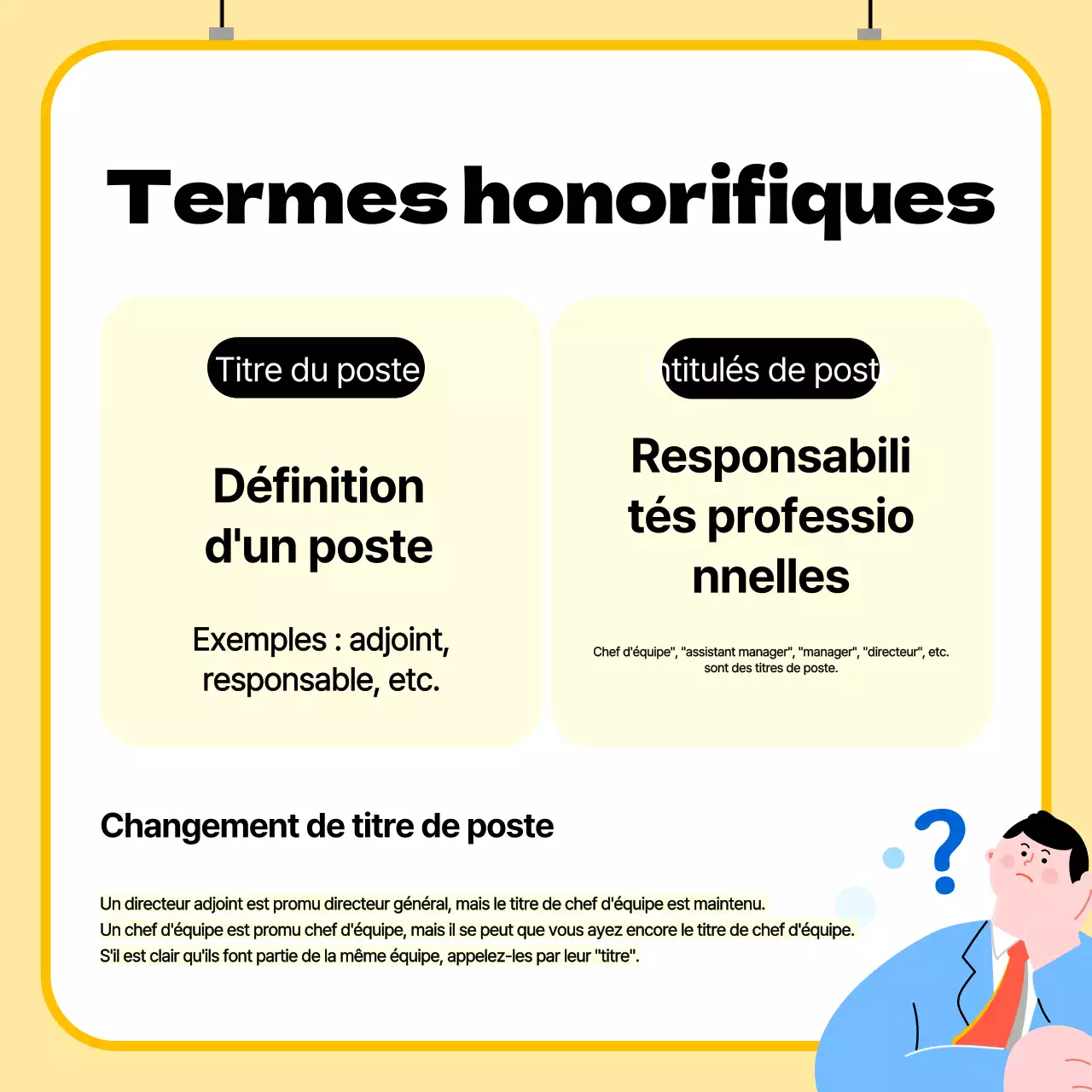 Ressources de formation sur le lieu de travail jaune