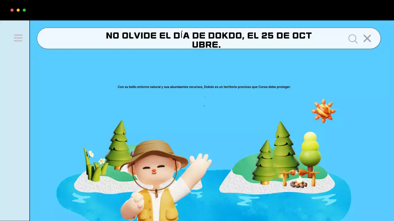 Promover la exploración sencilla de Dokdo en azul