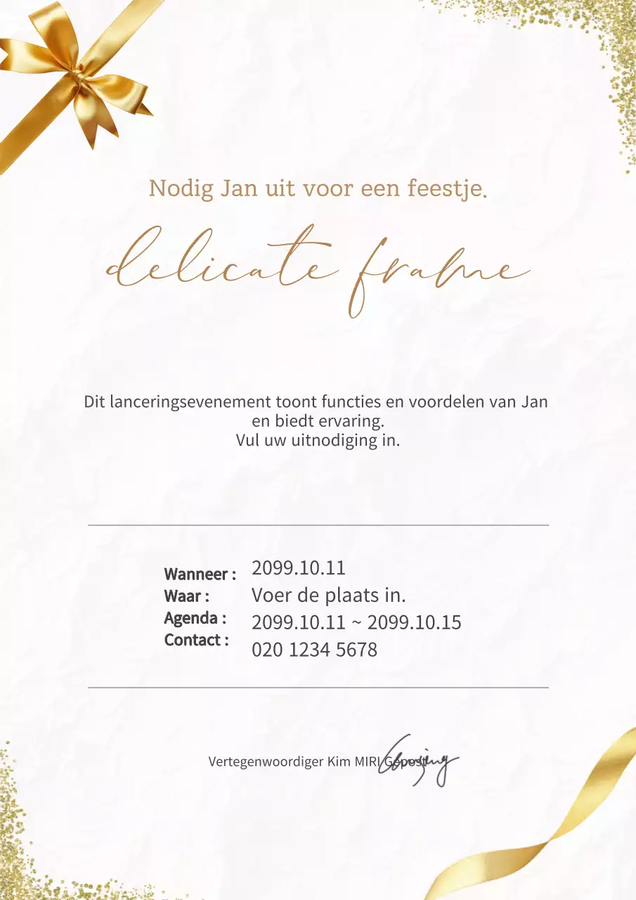 Goud Elegante Feestuitnodiging