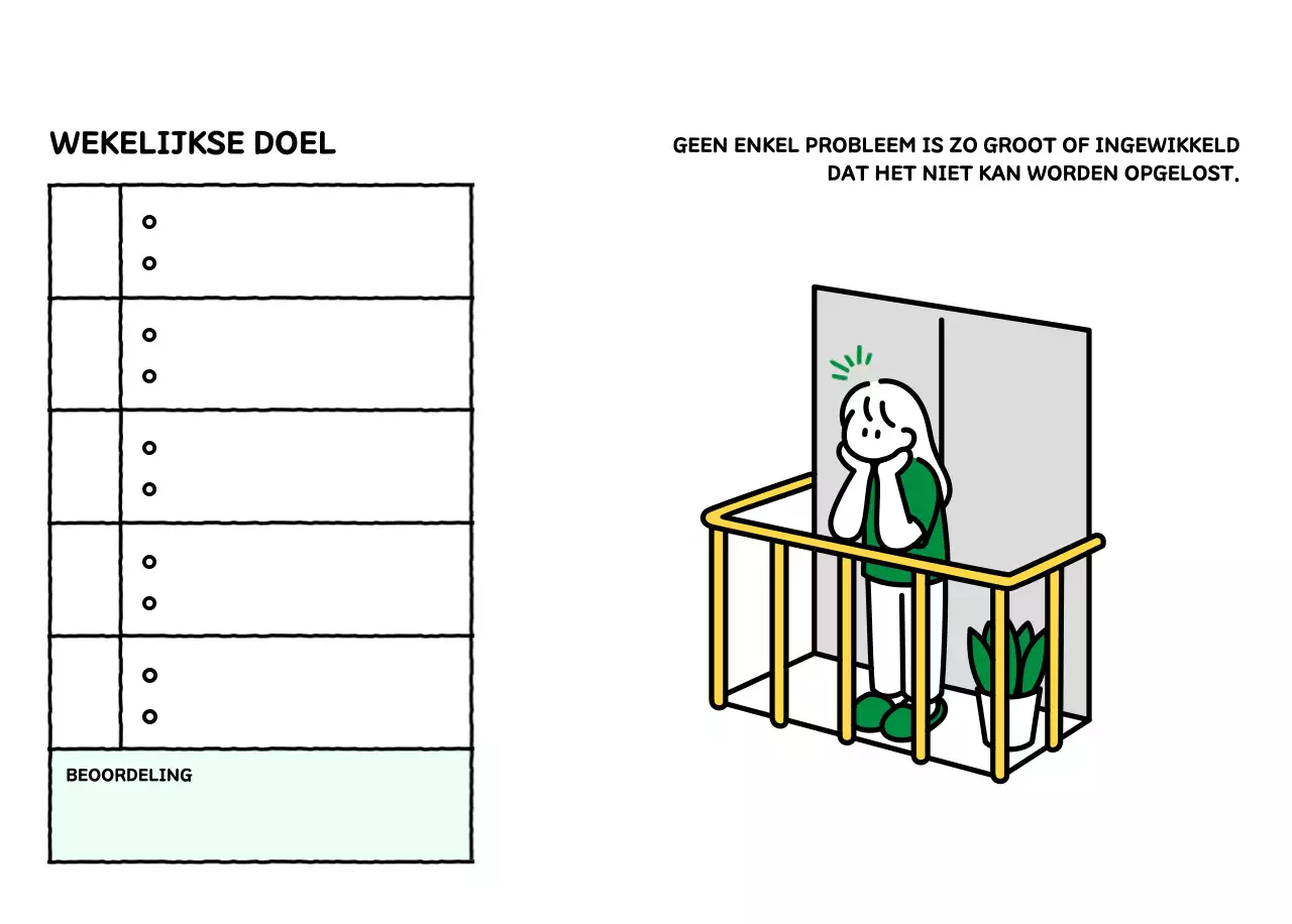 Geïllustreerde kalender met een mooie lijnstijl
