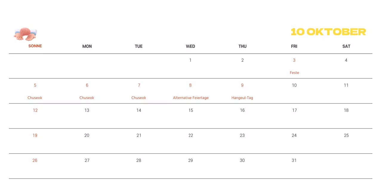Ein festliches Krankenhaus mit Illustrationen zum Thema Gesundheit und Familie und farbenfrohen Akzenten