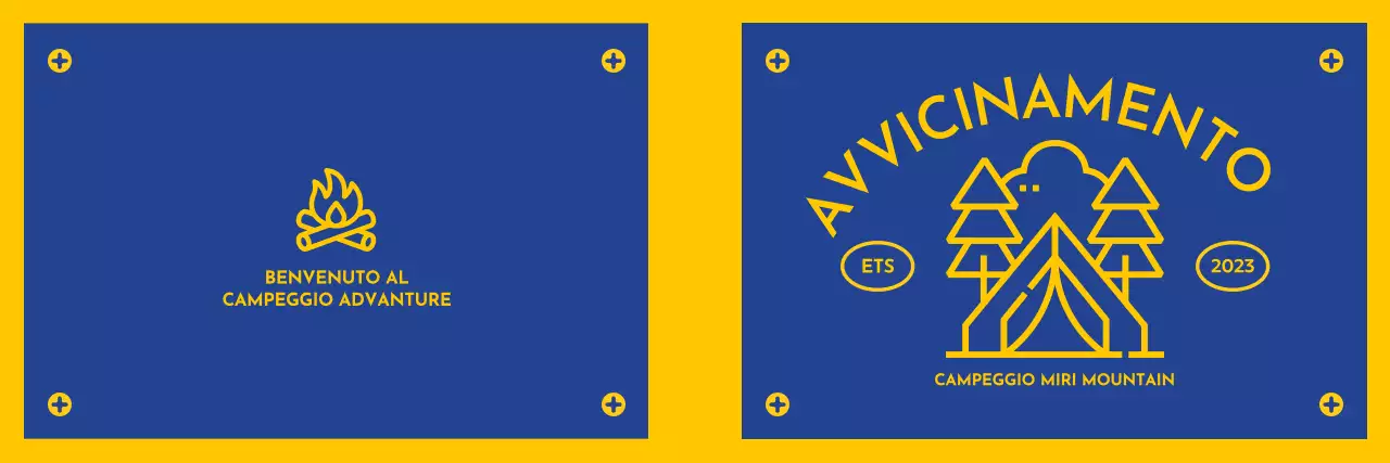 Progettare un campeggio con icone illustrate