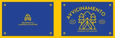 Progettare un campeggio con icone illustrate