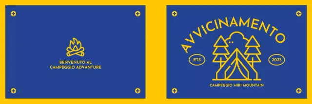 Progettare un campeggio con icone illustrate