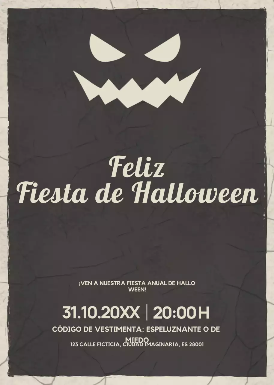 invitación retro negra de Halloween