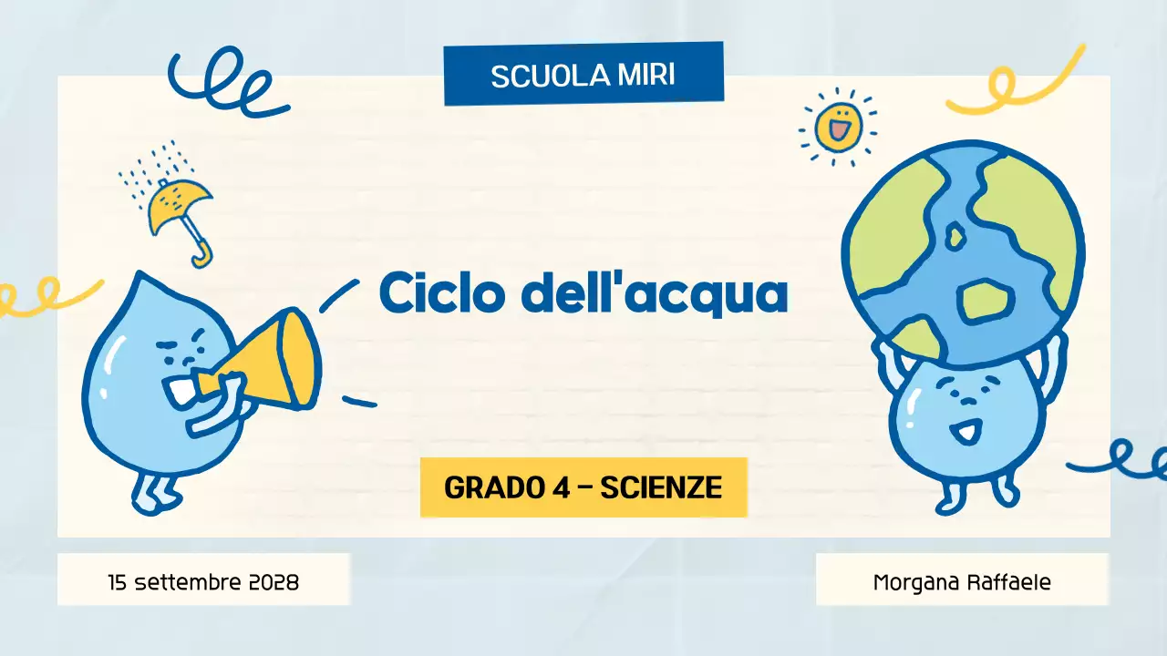Blue Cute Playful Science Presentazione di classe per lo studente della scuola