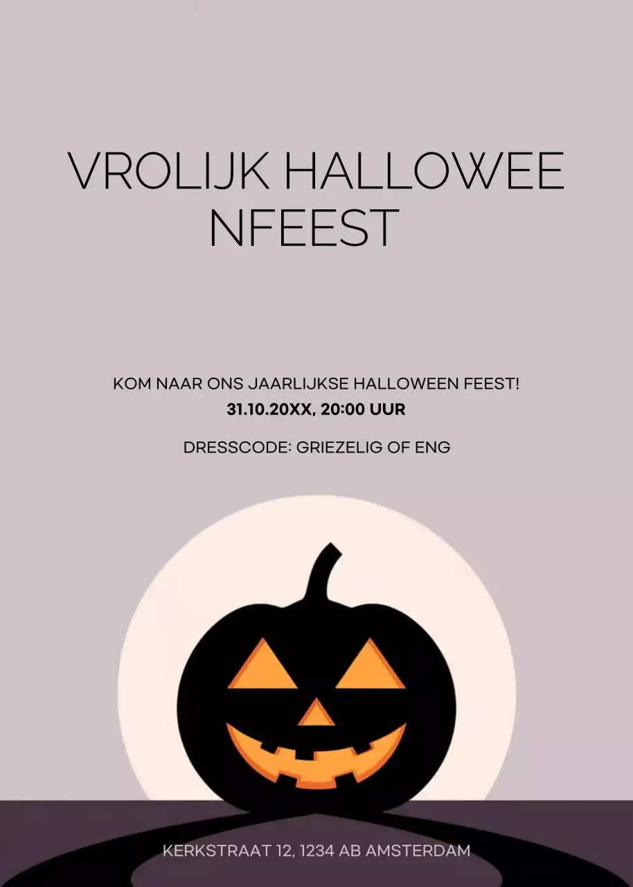 zwarte minimale Halloween uitnodiging